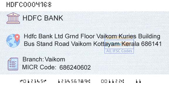 Hdfc Bank VaikomBranch 