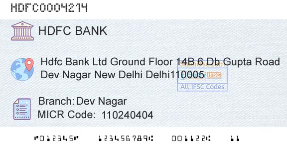Hdfc Bank Dev NagarBranch 