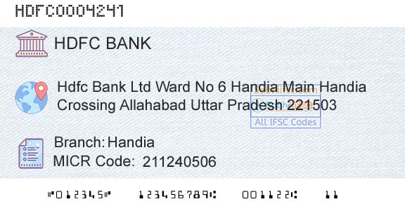 Hdfc Bank HandiaBranch 