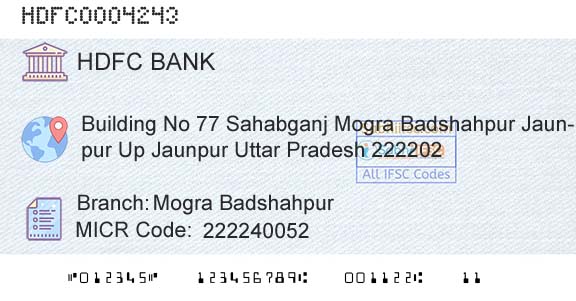 Hdfc Bank Mogra BadshahpurBranch 