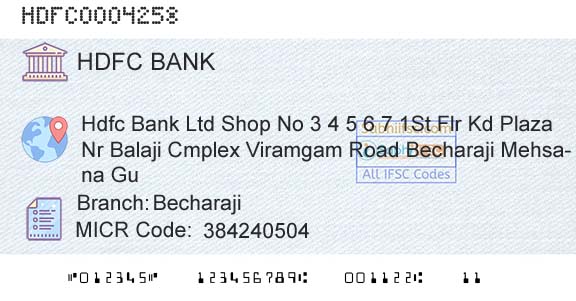 Hdfc Bank BecharajiBranch 