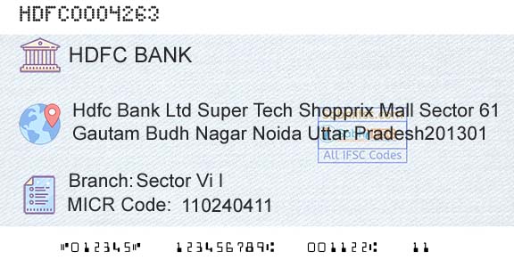 Hdfc Bank Sector Vi IBranch 