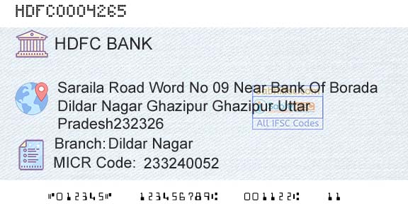 Hdfc Bank Dildar NagarBranch 
