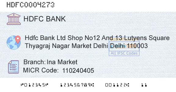 Hdfc Bank Ina MarketBranch 