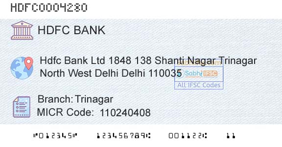 Hdfc Bank TrinagarBranch 