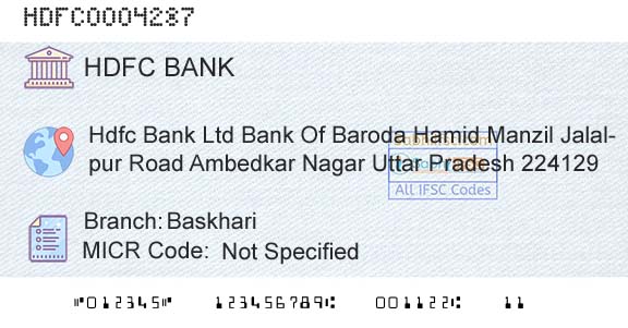 Hdfc Bank BaskhariBranch 