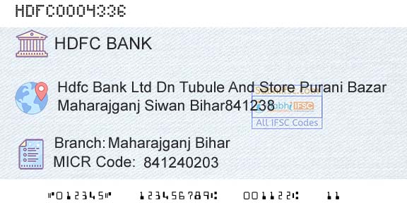 Hdfc Bank Maharajganj BiharBranch 