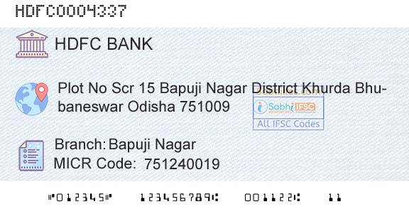 Hdfc Bank Bapuji NagarBranch 