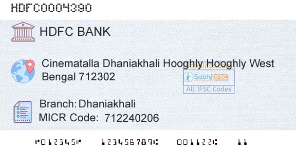 Hdfc Bank DhaniakhaliBranch 