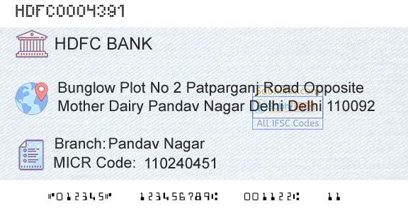 Hdfc Bank Pandav NagarBranch 
