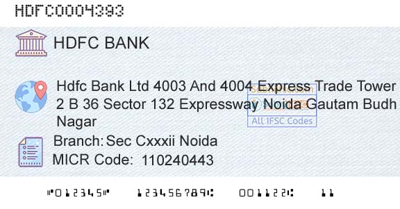 Hdfc Bank Sec Cxxxii NoidaBranch 