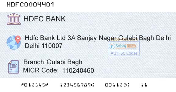 Hdfc Bank Gulabi BaghBranch 