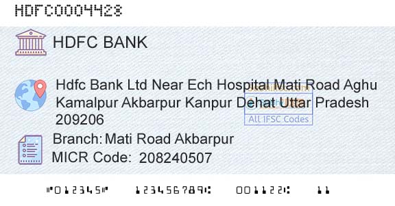 Hdfc Bank Mati Road AkbarpurBranch 