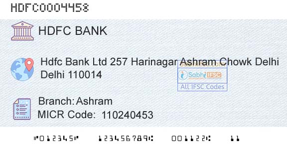 Hdfc Bank AshramBranch 