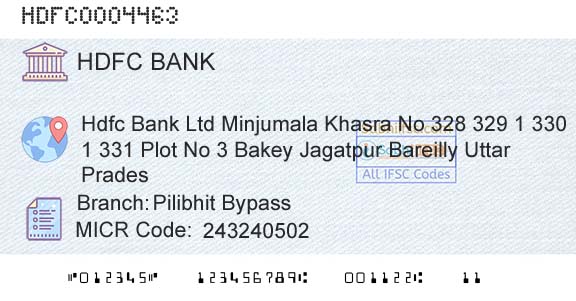 Hdfc Bank Pilibhit BypassBranch 