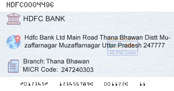 Hdfc Bank Thana BhawanBranch 