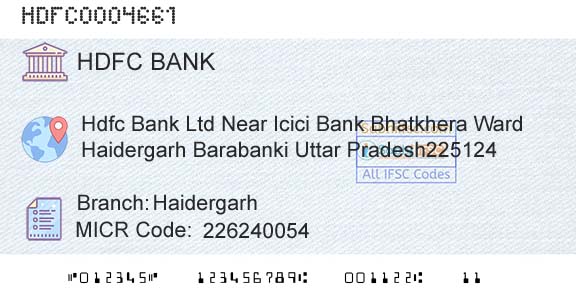 Hdfc Bank HaidergarhBranch 