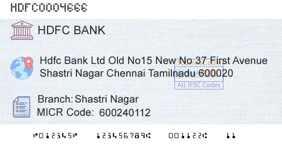 Hdfc Bank Shastri NagarBranch 