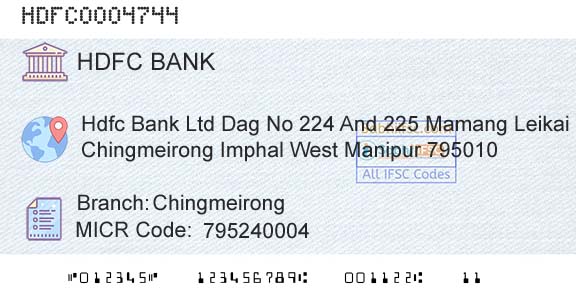 Hdfc Bank ChingmeirongBranch 