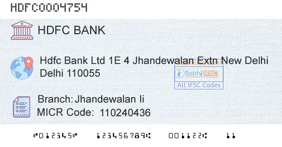 Hdfc Bank Jhandewalan IiBranch 