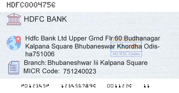Hdfc Bank Bhubaneshwar Iii Kalpana SquareBranch 
