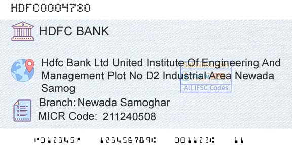 Hdfc Bank Newada SamogharBranch 