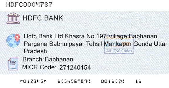 Hdfc Bank BabhananBranch 