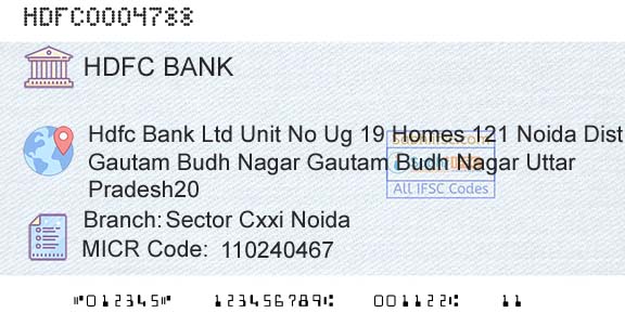 Hdfc Bank Sector Cxxi NoidaBranch 