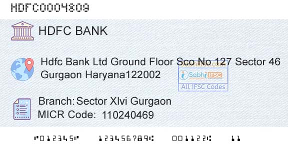 Hdfc Bank Sector Xlvi GurgaonBranch 