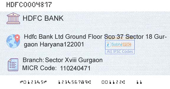 Hdfc Bank Sector Xviii GurgaonBranch 