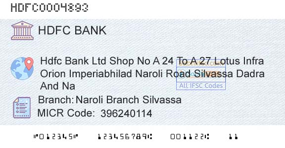 Hdfc Bank Naroli Branch SilvassaBranch 