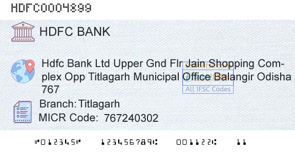 Hdfc Bank TitlagarhBranch 