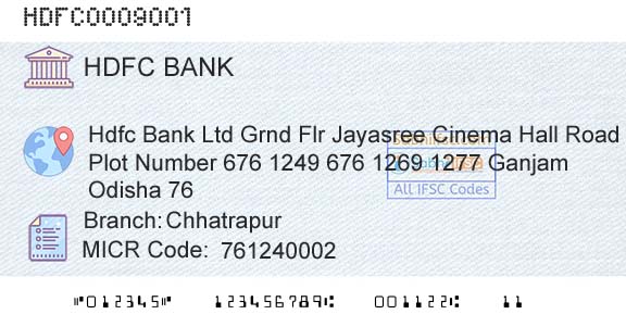 Hdfc Bank ChhatrapurBranch 