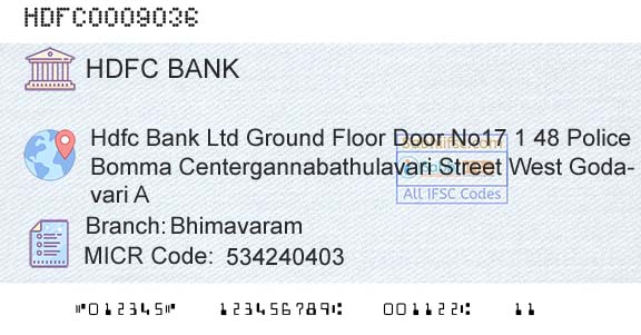 Hdfc Bank BhimavaramBranch 