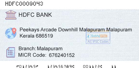 Hdfc Bank MalapuramBranch 