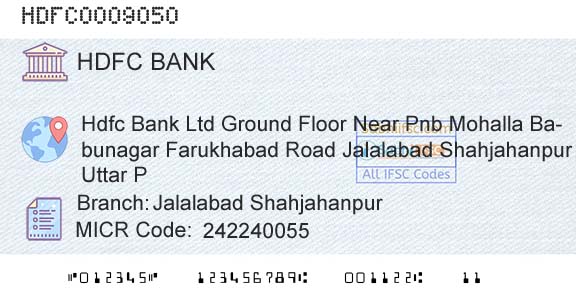 Hdfc Bank Jalalabad ShahjahanpurBranch 