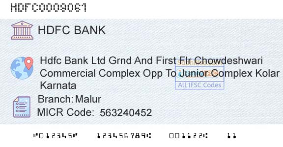 Hdfc Bank MalurBranch 