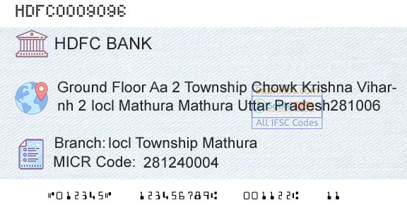 Hdfc Bank Iocl Township MathuraBranch 