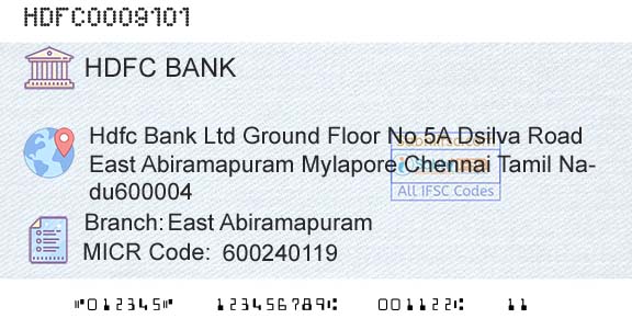 Hdfc Bank East AbiramapuramBranch 