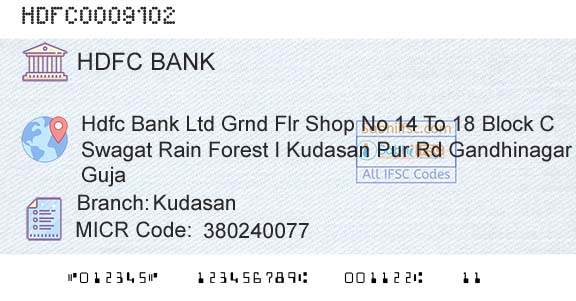 Hdfc Bank KudasanBranch 