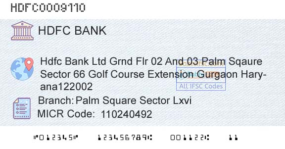 Hdfc Bank Palm Square Sector LxviBranch 