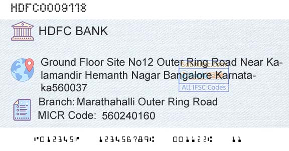 Hdfc Bank Marathahalli Outer Ring RoadBranch 