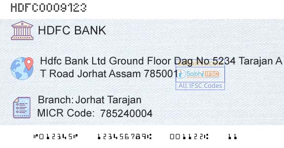 Hdfc Bank Jorhat TarajanBranch 