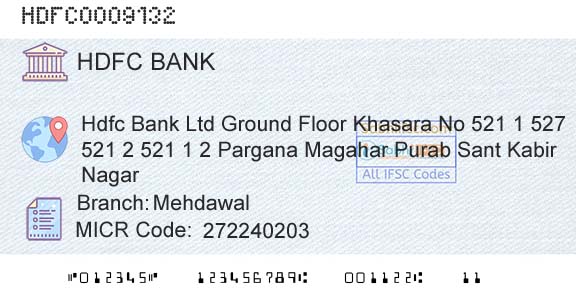Hdfc Bank MehdawalBranch 