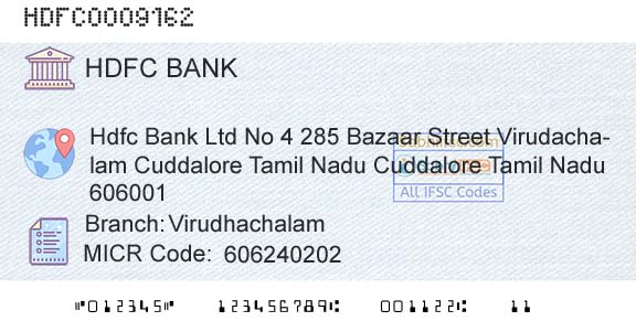 Hdfc Bank VirudhachalamBranch 