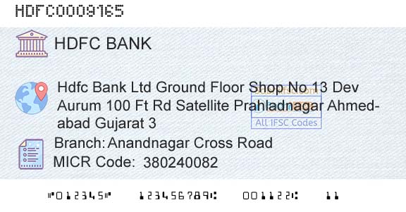 Hdfc Bank Anandnagar Cross RoadBranch 