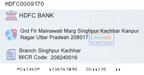 Hdfc Bank Singhpur KachharBranch 