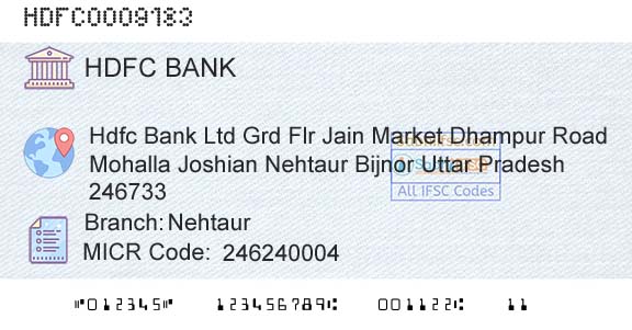 Hdfc Bank NehtaurBranch 