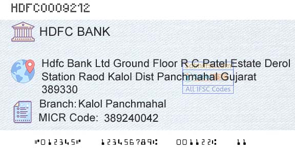 Hdfc Bank Kalol PanchmahalBranch 
