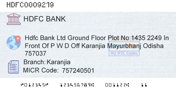 Hdfc Bank KaranjiaBranch 